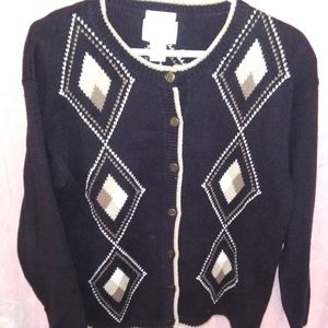 3/$15, Christopher & Banks, Size S Argyle Cardigan